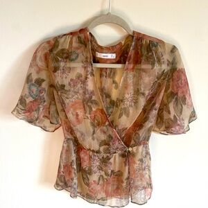 Mango Floral Peplum Top